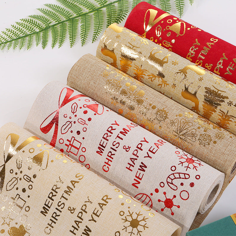 Wholesale Christmas Fine Linen Printed Foil Tablecloths